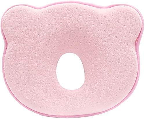 Baby Pillow - Preventing Flat Head Syndrome (Plagiocephaly) for Your Newborn Baby，Made of Memory Foam Head- Shaping Pillow and Neck Support (0-12 Months) (Pink)