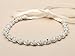 Mariell Silver Wedding Bridal Headband with Round Crystals and Ivory Ribbons