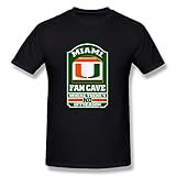 FENGTING Men's NCAA Miami Hurricanes Logo T-shirt XL Black Tee