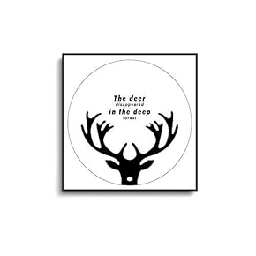 Framed Canvas Wall Art for Living Room, Bedroom Black and White Deer Canvas Prints for Home Decoration Ready to Hanging - 16x16 inches
