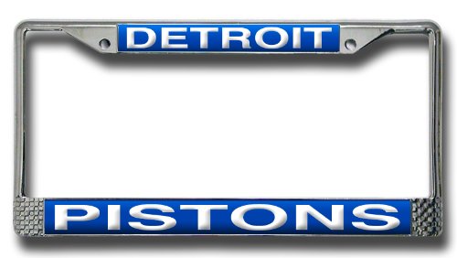 Rico Industries NBA Detroit Pistons Laser Cut Inlaid Standard Chrome License Plate Frame