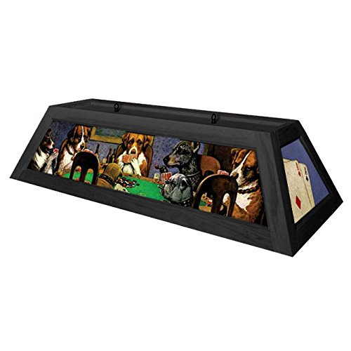 Dogs Playing Poker Hanging Pool Table Light - Black Trim - 42 inches Long - Thumbnail 2