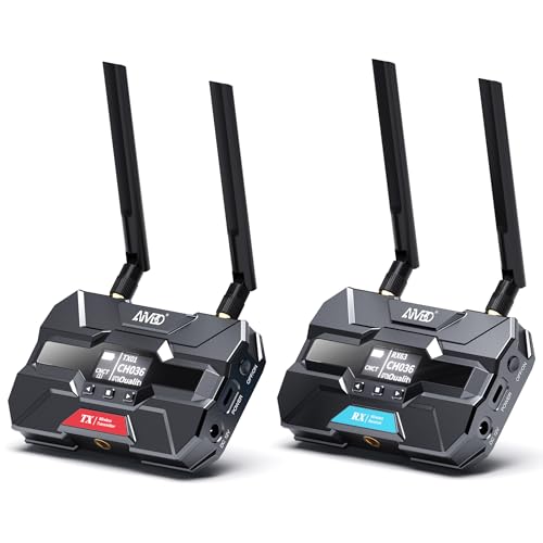 Pro HDMI Wireless Video Transmitter and Receiver – Up to 6 RXs, 400M Support HDMI Loopout/OLED Screen/Smart Channel, for Photography, Shooting, Laptop, Monitor, TV, Projector