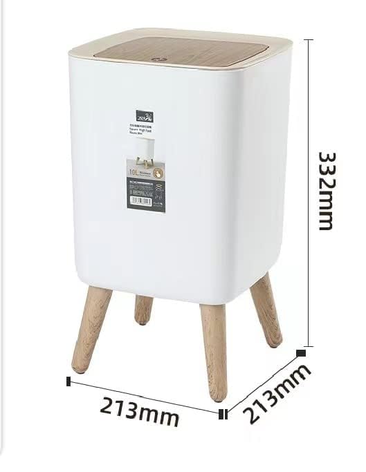 LETISR Trash Can with Lid 10L, Bathroom Trash Can with Lid,Office Garbage Can Waste Basket with Push Button, Nordic Small Trash Bin for Bedroom, Toilet, Kitchen,Pet Proof Trash Can (A)
