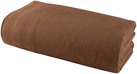 Flannel FLAT Sheet by DELANNA 100% Cotton Flannel 1 Flat Top sheet Only 90" x 102" (Queen, Brown)