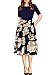 oxiuly Women's Vintage Patchwork Pockets Puffy Swing Casual Party Dress OX165 (Blue + White, s)