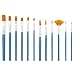 U.S. Art Supply Halloween Face Paint 12-Piece Long Handle Premium Nylon Hair Brush Set with Carry Case