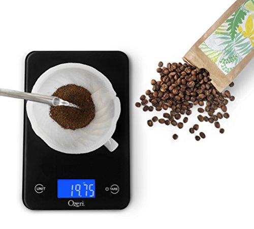 Ozeri Touch Professional Digital Kitchen Scale (12 lbs Edition), Tempered Glass in Elegant Black