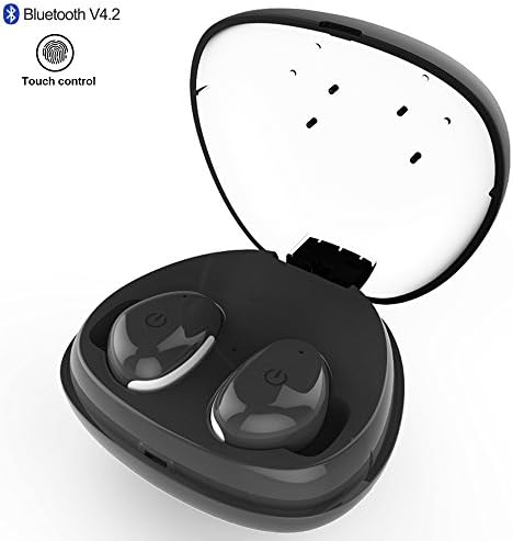 True Wireless Earbuds, Smaiping V4.2 Stere Touch Control Bluetooth Headphones,In-ear Sport Earbuds Noise Cancelling XP5 waterproof with Microphone and Charging Case for iPhone/iPad/Android(Black)