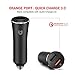 Car Charger Metal Black, MiCar 31.5W Dual USB Supporting Quick Charge 3.0 Safe Car Charger for iPhone 7Plus, iPad, Samsung Galaxy, Note, LG, Nexus and More