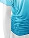 LL Womens V Neck Short Sleeve Wrap Front Ombre Deep Dye Dolman Top XXL AQUA