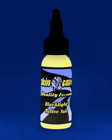 Skin Candy tattoo ink, blacklight yellow,1oz