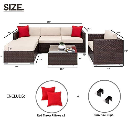 OAKVILLE FURNITURE 61106 6Piece Outdoor Patio Furniture Rattan