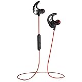 Phaiser BHS-750 Bluetooth Headphones Headset Sport Earphones with Mic and Lifetime Sweatproof Guarantee - Wireless Earbuds for Running, Redheat