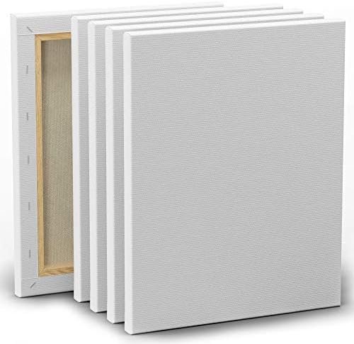 現品 絵画用キャンバス24x30センチサイズ5枚入りセット 絵画用キャンバス アクリル絵具用絵筆 水彩画 絵画 油絵 フレーム付き白地無酸綿100パーセント絵画用キャンバス