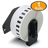BETCKEY - 1 Rolls Compatible Brother DK-2210 P-Touch 29mm x 30.8m(1-1/7" x 100') Continuous Address Paper Labels With Refillable Cartridge