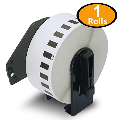 BETCKEY - 1 Rolls Compatible Brother DK-2210 P-Touch 29mm x 30.8m(1-1/7" x 100') Continuous Address Paper Labels With Refillable Cartridge