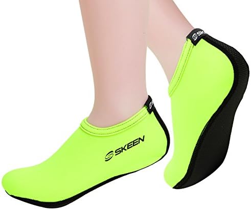 Skeen Ultra Lightweight Water Shoes Aqua Socks (1. XS (US Kids: 12~13), Neon Green)