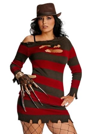 Plus Size Damen Sexy Miss Freddy Krueger Kostüm
