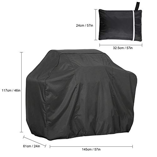 Victarvos Barbecue Covers Waterproof, Large BBQ Cover Oxford Fabric Waterproof with Drawstring & Buckle, Grill Cover 57*24*46 Inches with Storage Bag
