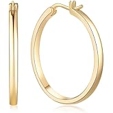 YUVOLA 14K Gold Hoop Earrings for Women Lightweight Hypoallergenic Everyday Huggie Hoops 20mm 25mm 30mm