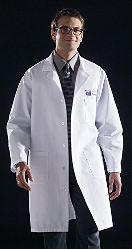 Medline 83044qhwl unisex knee length lab coat, lg, 41&q…
