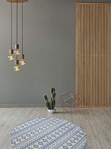One Couture Stripes Lozenges Design Hand Woven Indoor Aztecs Light Blue Outdoor Rug - Blue, 200cm x 290cm