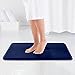 Genteele Memory Foam Bath Mat Non Slip Absorbent Super Cozy Velvet Bathroom Rug Carpet (20 inches X 32 inches, Navy)