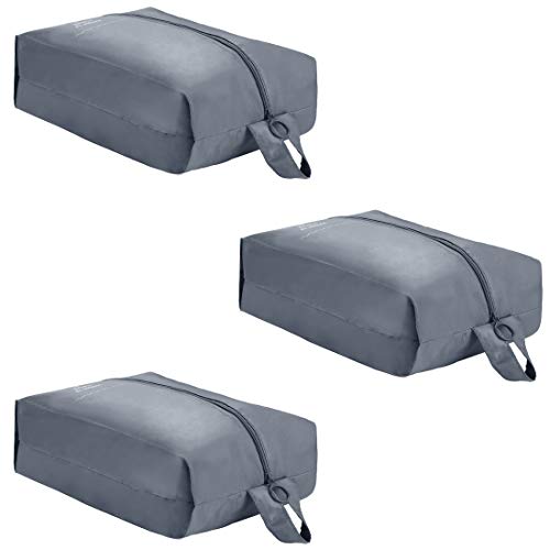 eachway Travel Shoe Bags Set of 4 Waterproof Nylon with improved Zipper for Men & Women (Light Blue,3Pack)