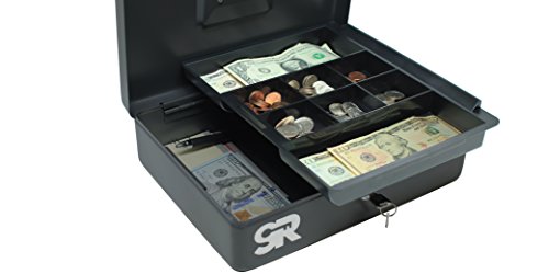 SR | Save Right Multi (SR-9135N) Multi-Purpose Cash Box/ Portable Safe (Dark Gray)
