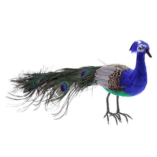 D DOLITY 1Pc Artificial Peacock Birds Taxidermy Garden Home Yard Decoration Ornament