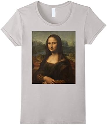 Women's Mona Lisa by Leonardo T Shirt Small Silver