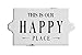 Creative Co-Op Distressed Metal Sentimental Wall Sign, “This is Our Happy Place”,White/Black
