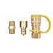 KIBOW 100% Solid Brass Propane/Natural Gas Quick-Connect Kit 3/8 inch Male Pipe Thread x 3/8 inch Female Pipe Thread- CSA Certified.