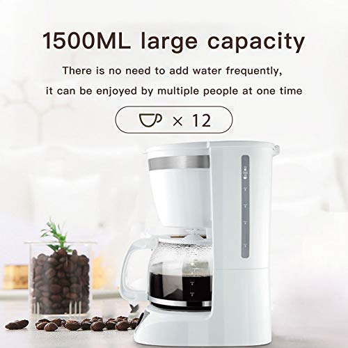 Filterkaffeemaschine mit Glaskanne | 1,5L Füllmenge | 11-15 Tassen | 950W |Kaffeemaschinenzubehör mit Deckel – Bild 7