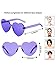 8 Pairs Heart Shaped Sunglasses Rimless Candy Color Party Heart Glasses Love Frameless Tinted Eyewear for Women Men, 8 Colors