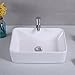 Giantex Bathroom Rectangle Ceramic Vessel Sink Vanity Pop Up Drain Modern Art Basin