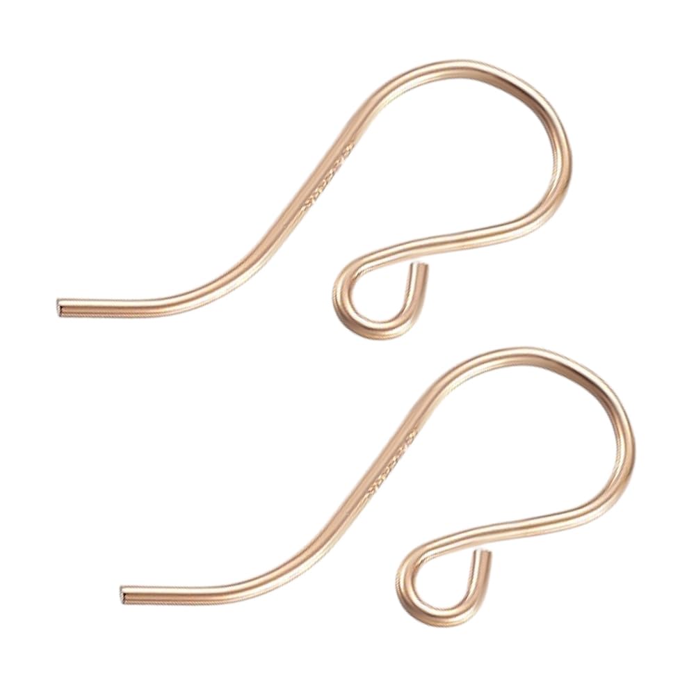 BENECREAT 6 PCS 14K Gold Filled Earring Hooks End Earring Wires Dangle Earring Findings for DIY Jewelry Making - 20x11mm