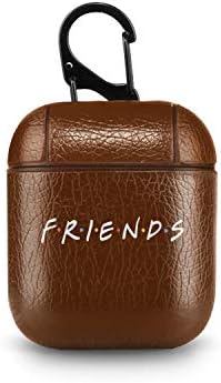 Friends TV Show Print AirPods Case Leather Holder for Apple AirPods Protective Cover for Airpods Friends Logo Print (Brown)