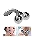 3D-Roller Facial Massager - Face Lift Tool Firming Beauty Massage Body Face Massager Mask Spa Y-Shape Microcurrent Slimming Dual Balls Roller, Face Lift, Skin Tightening, Smooth Fine Lines Silver