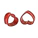 D&M Jewelry 6pcs Heart Shaped Acrylic Ear Plugs Set Mix Color Stretcher Expander Screwed Tunnels Gauges
