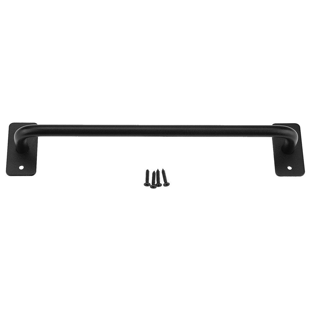 Oumij Industry Style Sliding Barn Doors Pull Handle - Black Rectangular Sliding Door Pull Handle - Gates Garages Sheds Metal Hardware Accessories (11.2"/8") (#20.5cm)