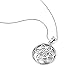 Chuvora 925 Sterling Silver Seed of Life Mandala 28 mm Round Circle Charm Pendant Necklace, 18 inches
