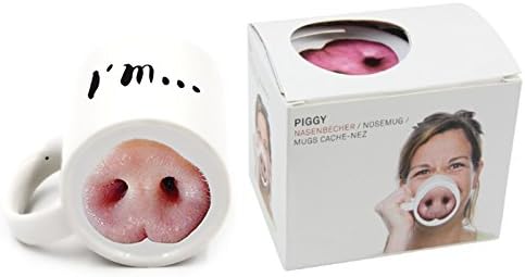 Creative Mugs Ceramic Cups Pig Nose Office Drinking Water Bottles Fancy Gift Coffee Cups 200-300ml,White,201-300ml