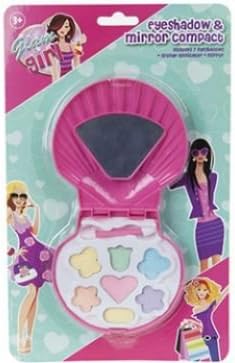 PMS SHELL SHAPE W/MIRROR COSMETIC CASE W/7COLOUR&BRUSH ON B/