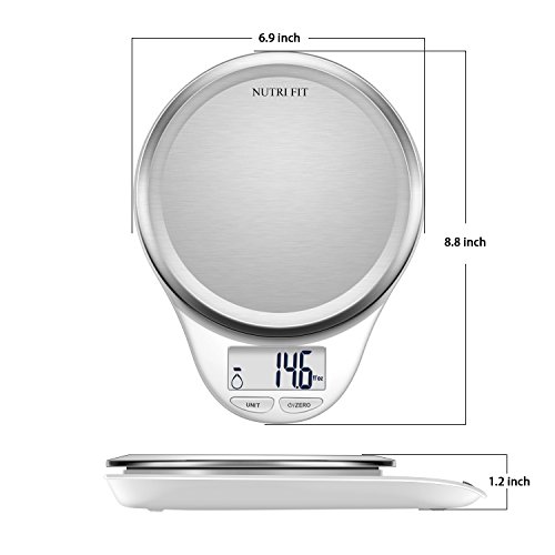 image for Digital Kitchen Scale with Dough Scraper,NUTRI FIT High Accuracy Multi
