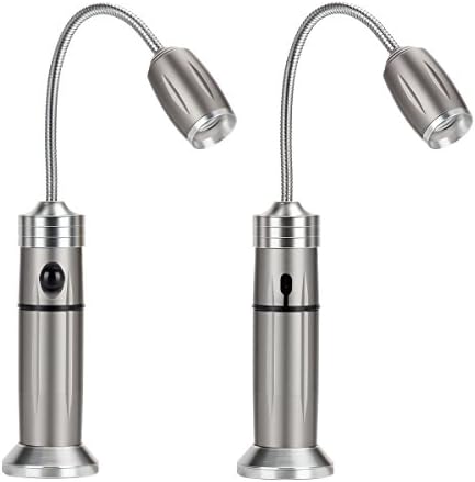 Magnetic Barbecue Grill Light with 3W Super Bright LED Lights, Adjustable Lighting Range,Waterproof,Flexible Goose-neck,Aluminum Body,Outdoor BBQ Light for Any Gas/Charcoal/Electric Grill-1 Pair