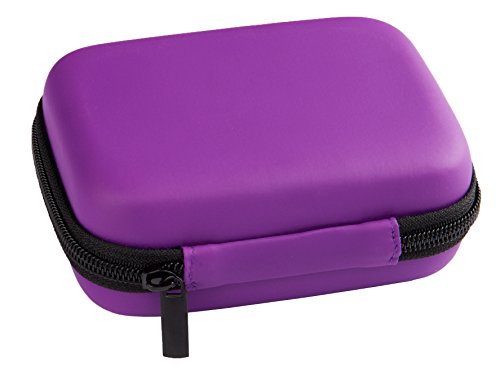 Roller Bottle Essential Oil Carrying Case Bundle with Accessories - Holds Ten 5ml & 10ml Roller Bottles- Comes W/ 6 Amber Glass Stainless Steel Roller Bottles - Free Roller Bottle Opener - Purple