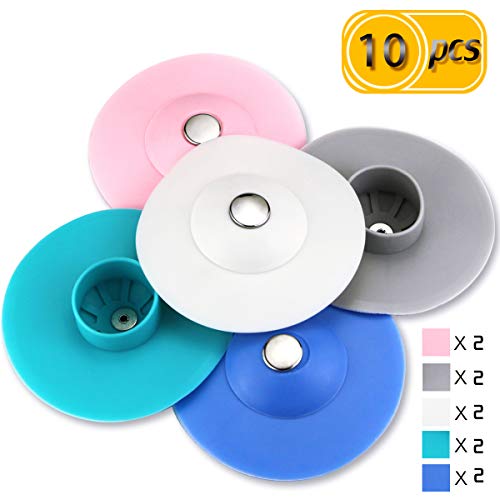 Newbested 10 Pcs Shower Drain Tub Stopper Strainer Trap Hair Catcher Bathtub Cover Silicone Protectors Shower Plug Bathroom Kitchen Laundry