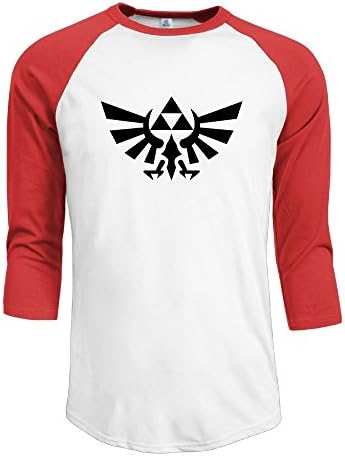 HOHOE Men's Custom 3/4 Raglan The Legend Of Zelda Svg Baseball T Shirt Red M